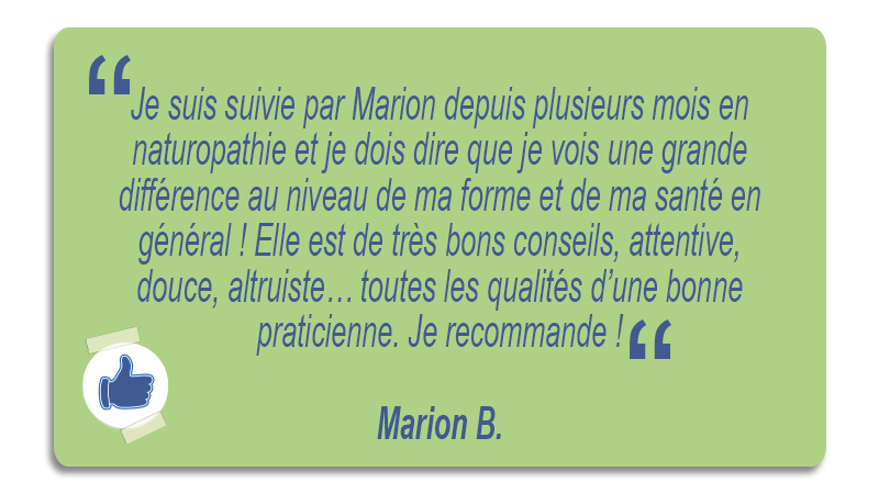 Témoignages de MarionBretz sur Marion Wurtz Naturopathie